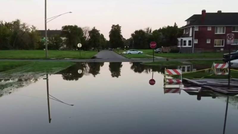 Detroit crews work to find source of water leak that’s flooded Martindale Street for months