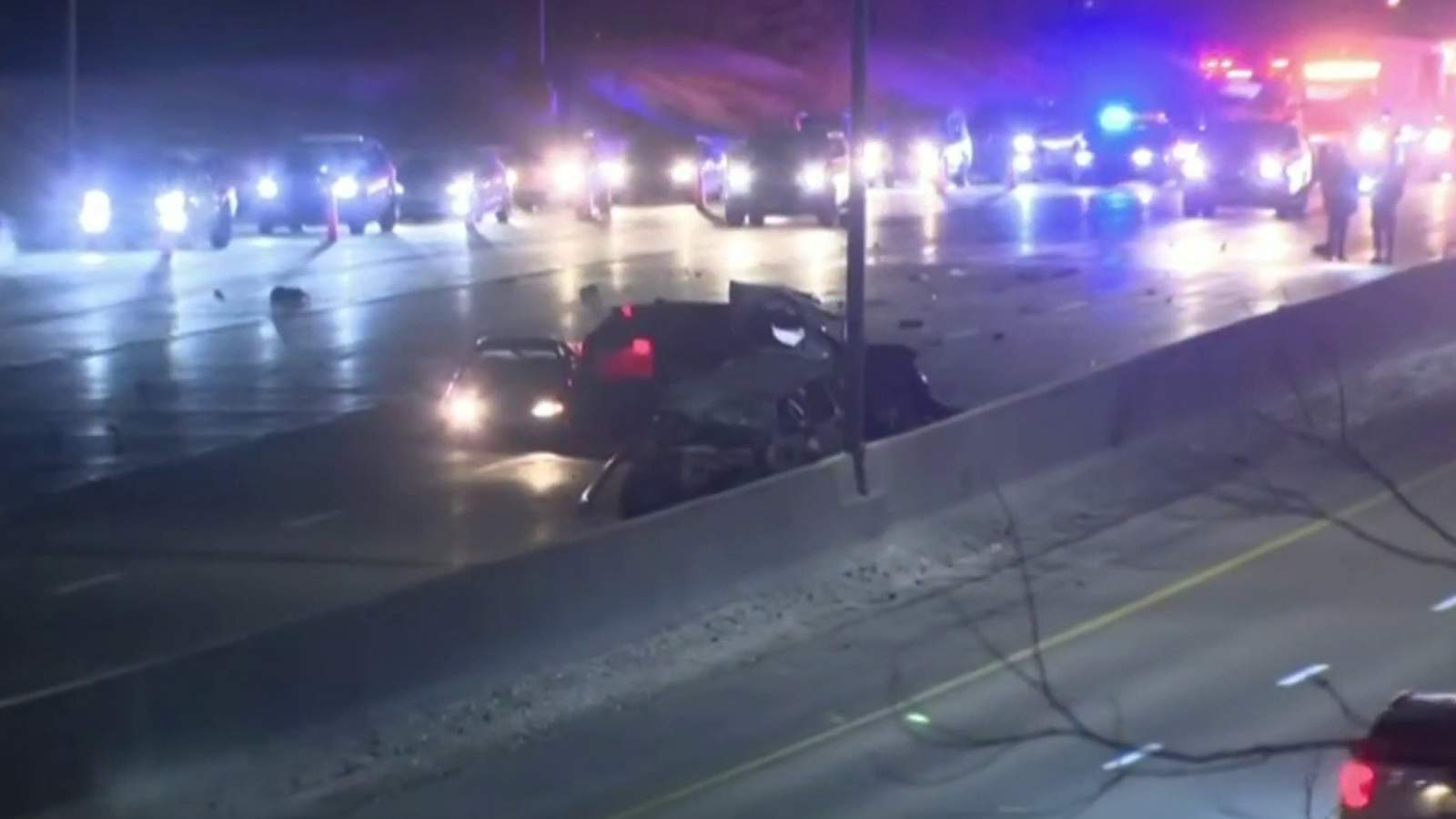 State police: Driver intentionally crashed into I-696 center median in Madison Heights