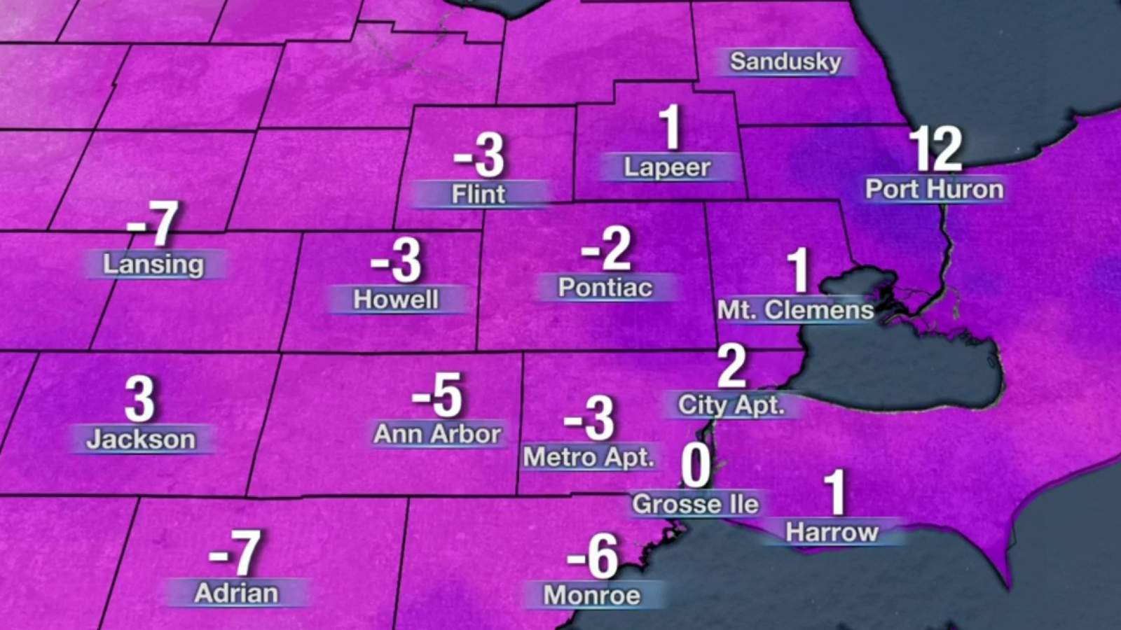 Metro Detroit weather: Waking up to snow Sunday morning