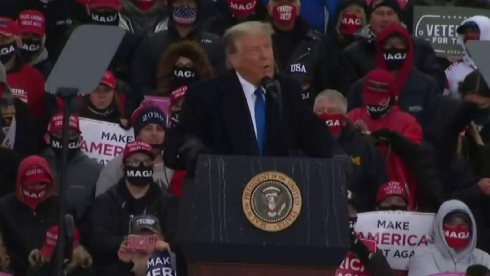 President Donald Trump holds rally in Lansing