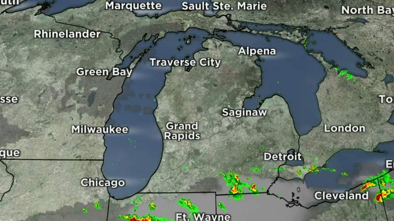 Metro Detroit weather: Mild Saturday night, showers and storm wind down