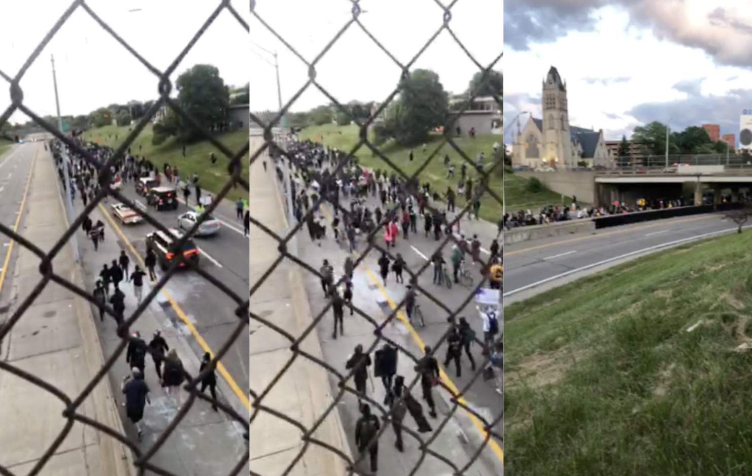 VIDEO: Protesters take to freeway in Downtown Detroit