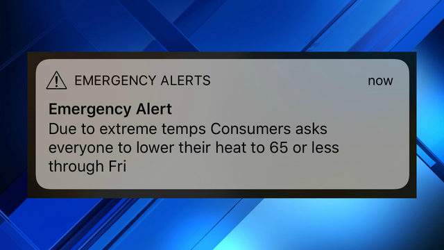 This emergency alert was sent to Michigan residents on Jan. 30, 2019. (WDIV)