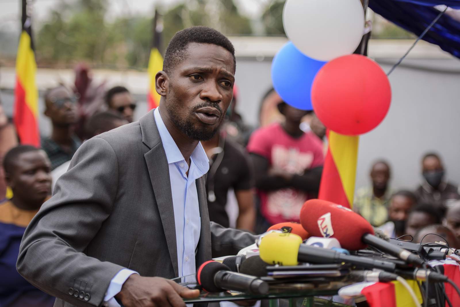 Uganda's Bobi Wine calls for peaceful protests after polls