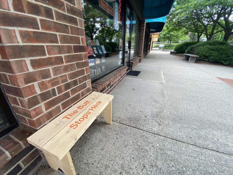 Mystery benches appear in front of Ann Arbor storefronts
