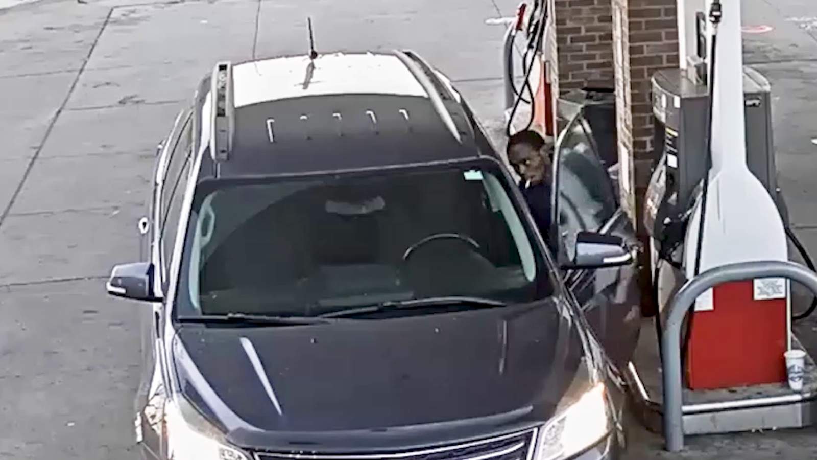 Video: Detroit police seek man wanted in connection with vehicle stolen from gas station