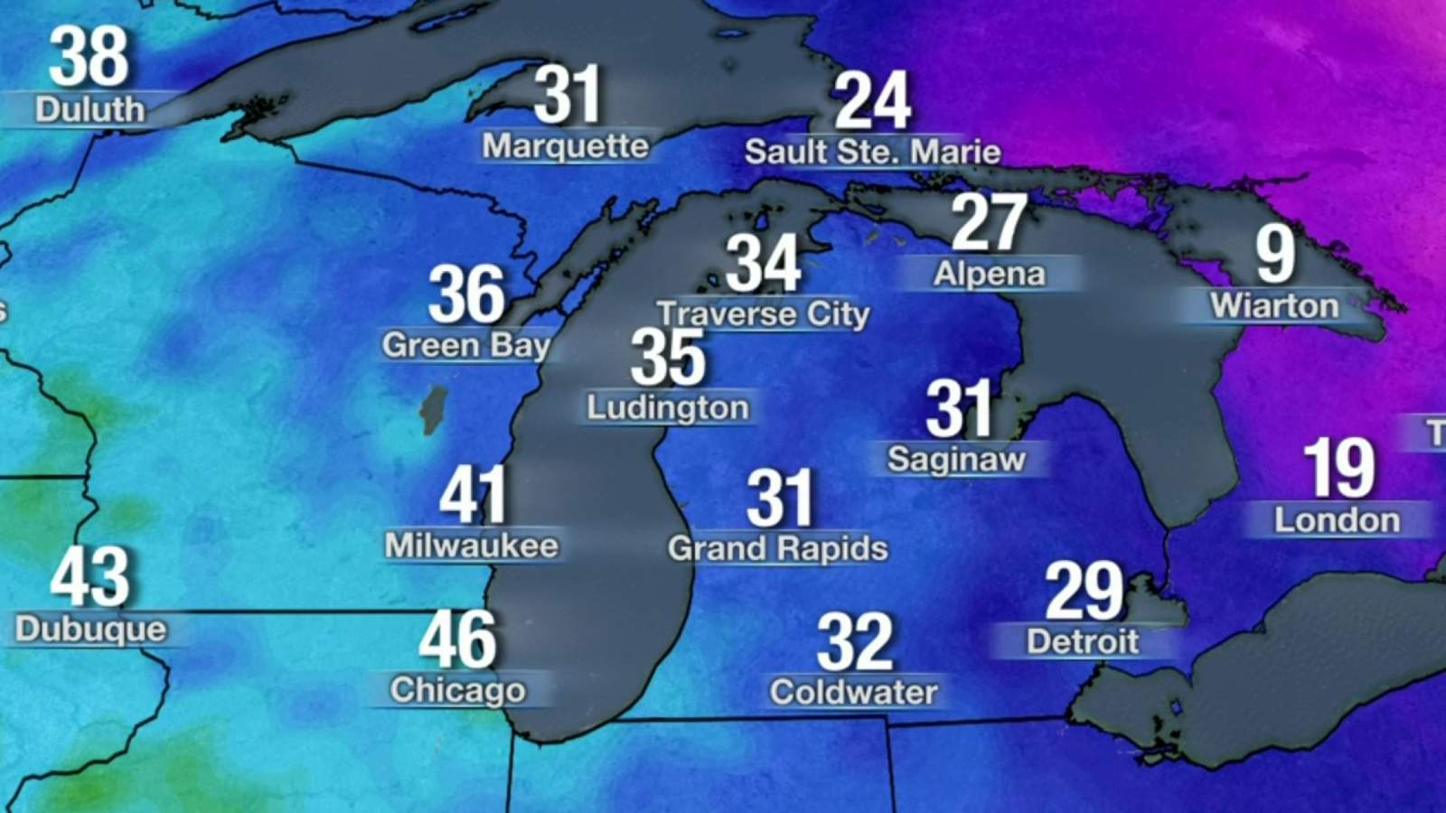 Metro Detroit weather: Not as cold Sunday night, Milder Monday