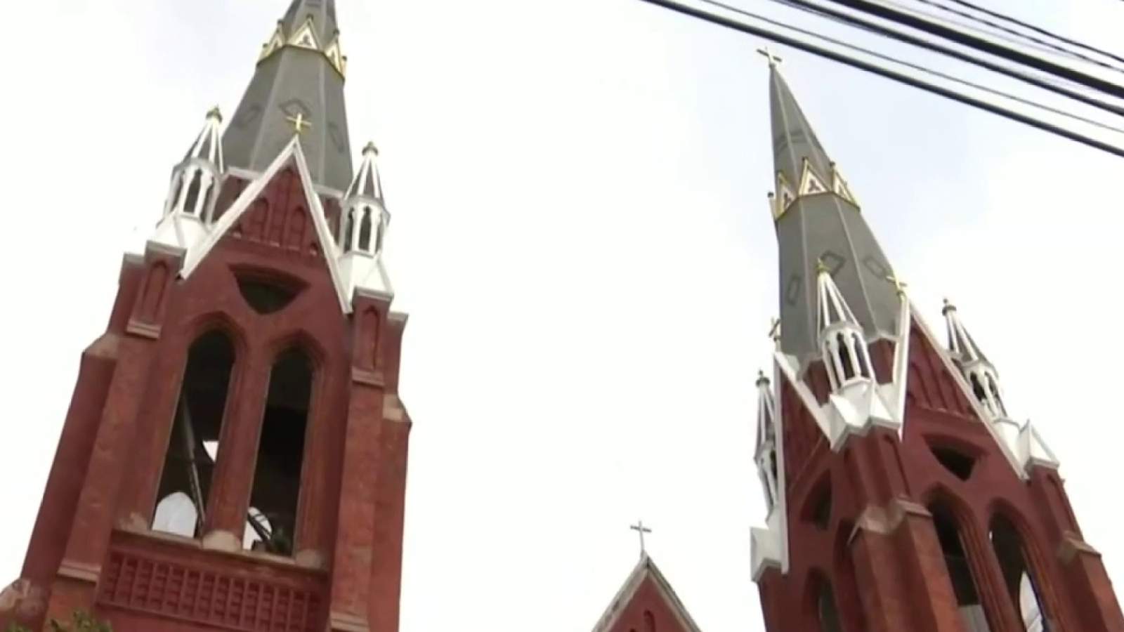 Spires atop Detroits Sweetest Heart of Mary Church restored