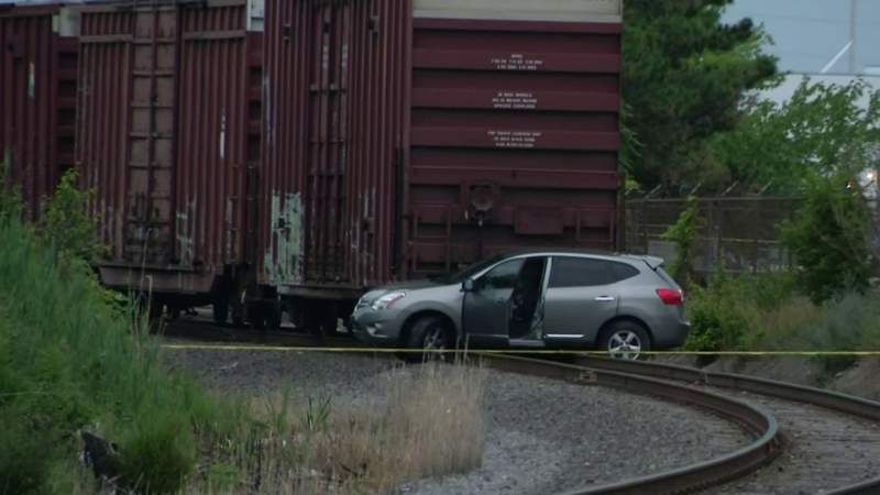 Woman dies after car crash involving train on Detroit’s east side