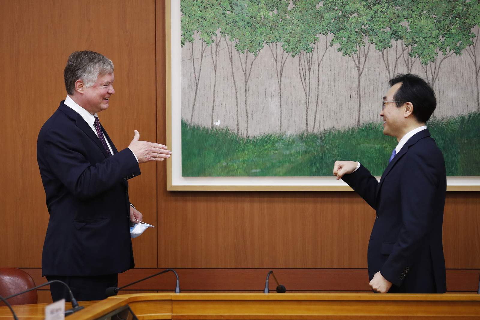 US envoy meets officials in Seoul as Kim honors grandfather