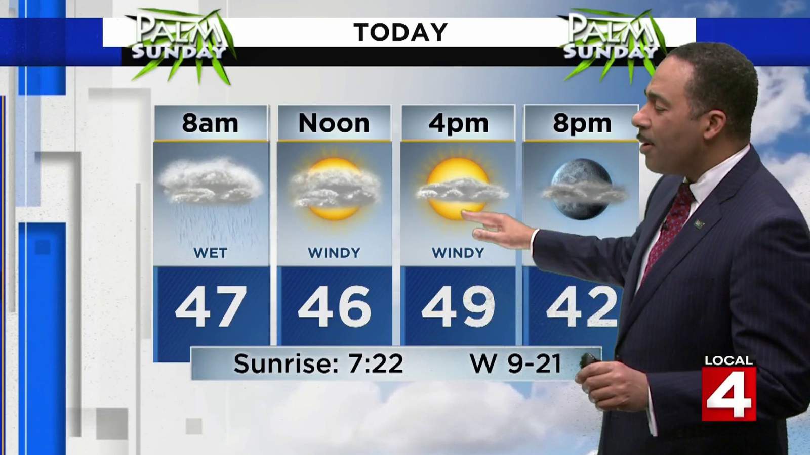 Metro Detroit weather: Windy conditions arrive Palm Sunday and remain chilly
