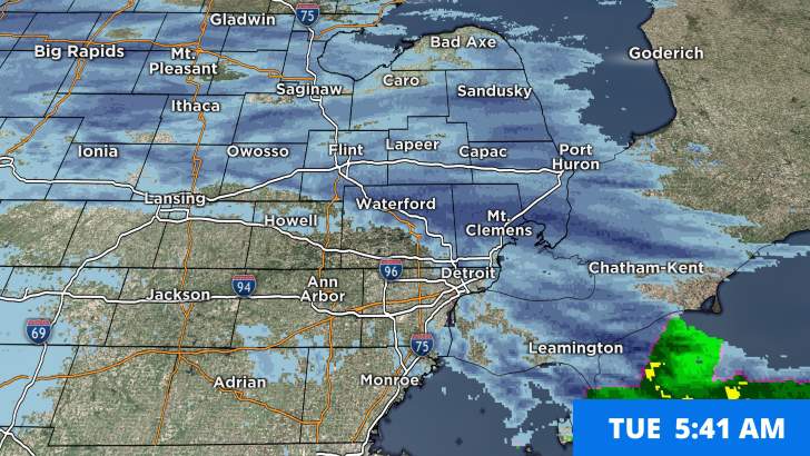 Winter weather advisory until 4pm for parts of Metro Detroit: periods with snow today