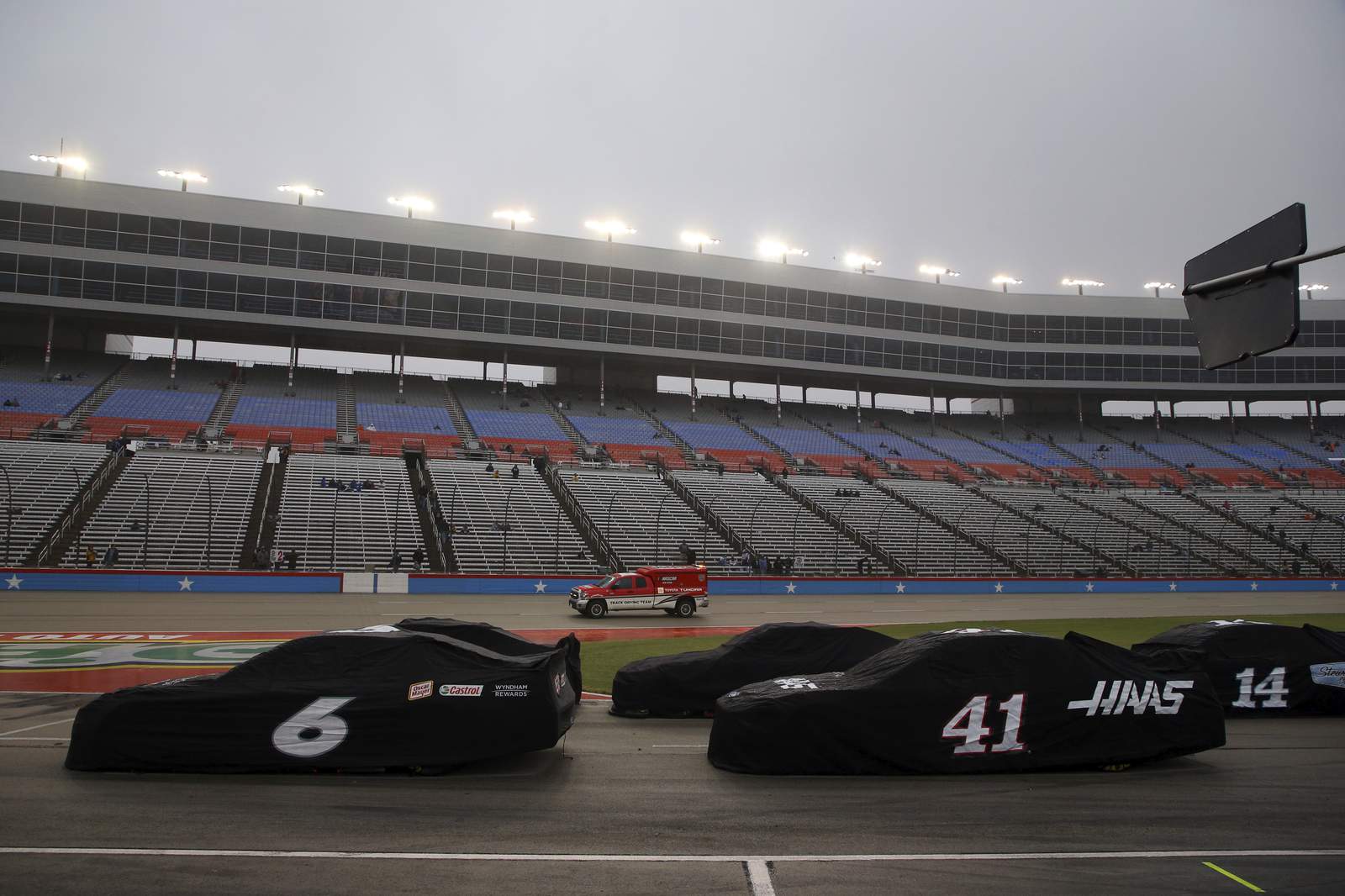 Misty, drizzling day postpones Cup race in Texas on Lap 52