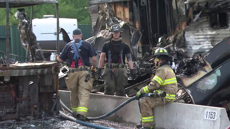 Fire at Belleville storage facility burns boat, motor homes, trailers