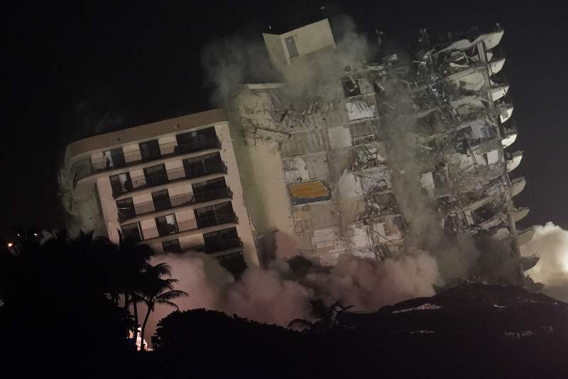 Explosives bring down rest of South Florida collapsed condo