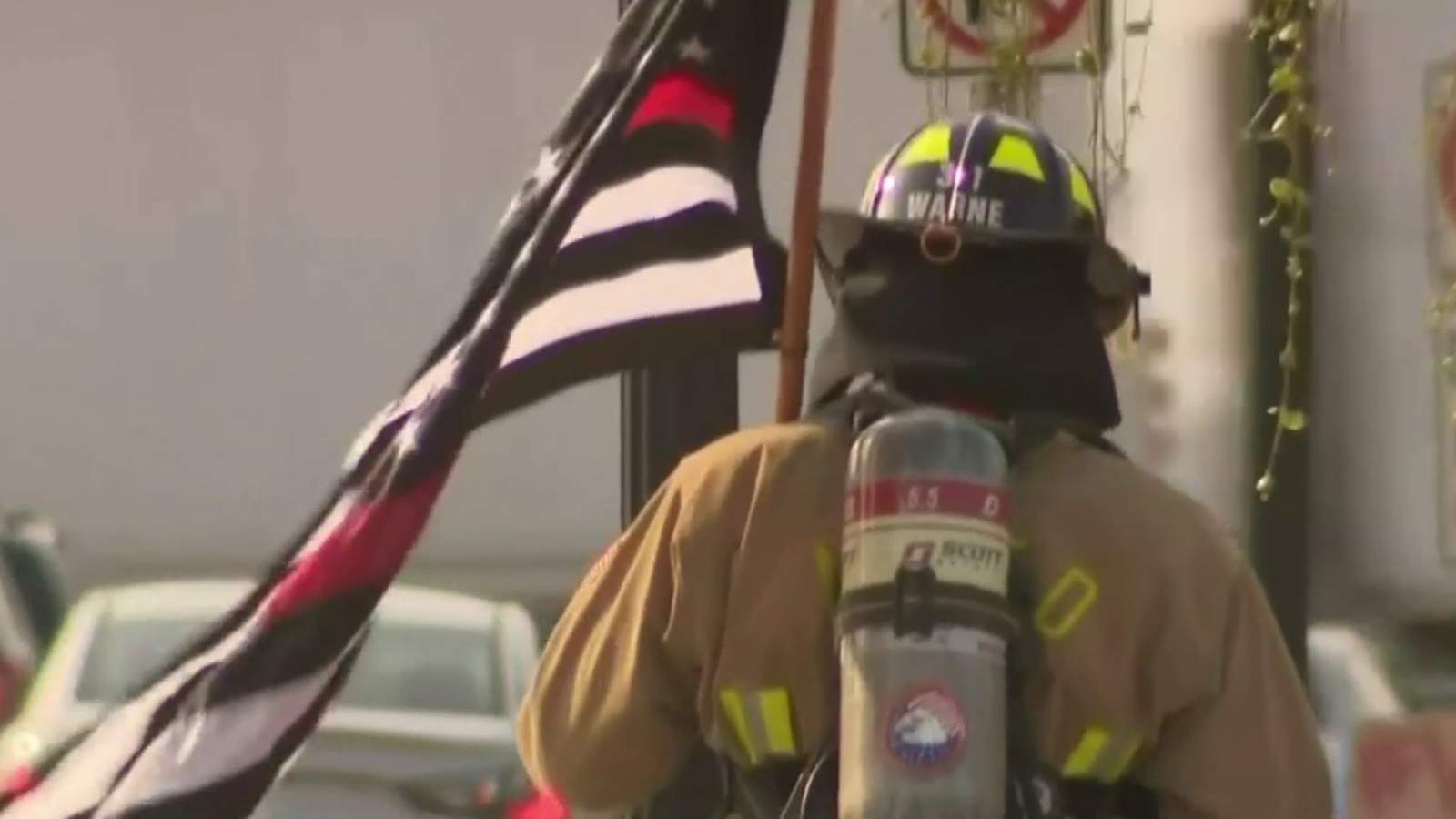 Firefighters walk from Macomb Township to Grand Rapids to raise money for firefighters battling cancer