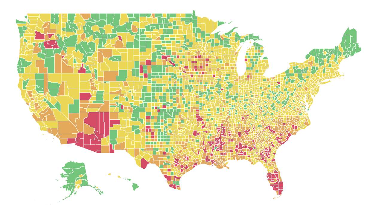 COVID-19 by county: New tool identifies local virus risk levels
