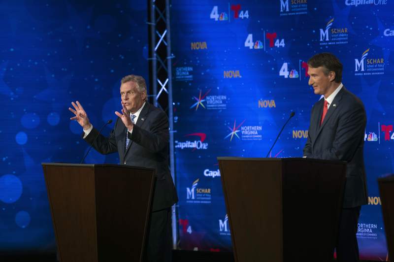 McAuliffe, Youngkin hold fiery debate on vaccinations, taxes