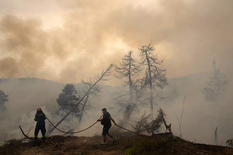 "Unprecedented': Massive forest fire ravages Greek island