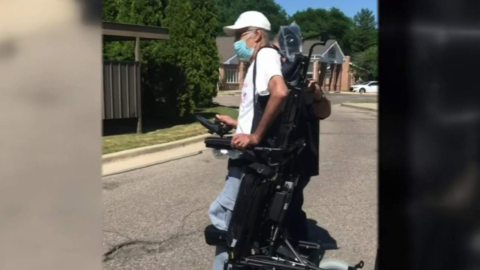 Video of Detroit man using custom wheelchair goes viral, family asks for help