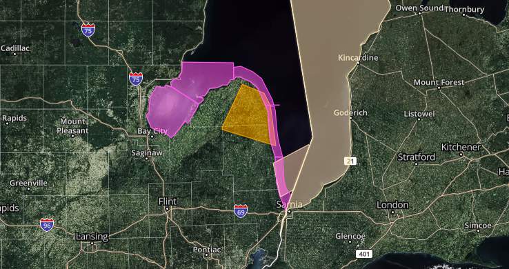 Severe thunderstorm warning issued for Sanilac County until 10:45 a.m. Monday