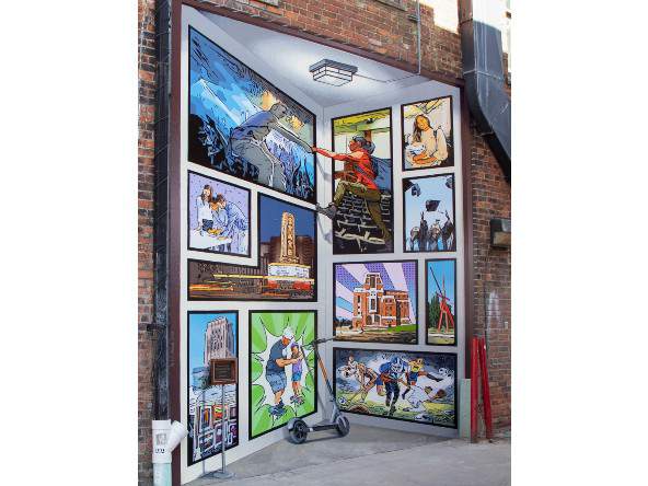 New Ann Arbor mural celebrates city culture, University of Michigan student life