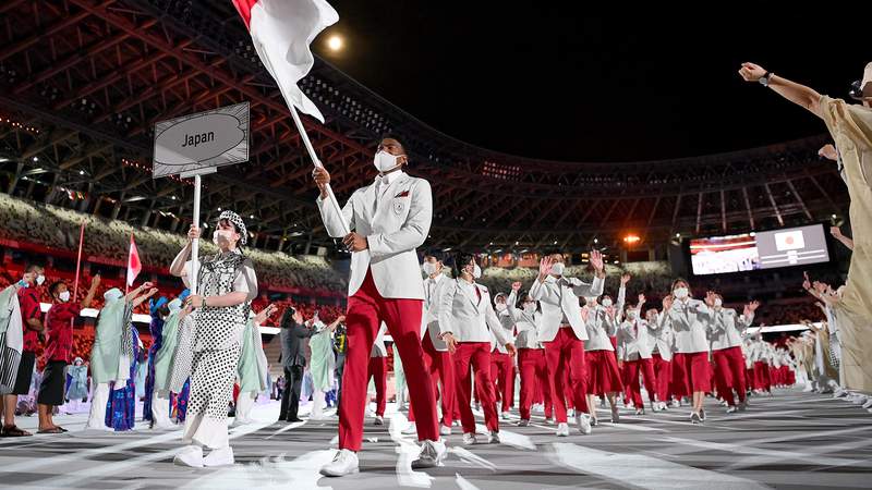 NBA star Rui Hachimura leads Japan in Parade of Nations at Opening Ceremony