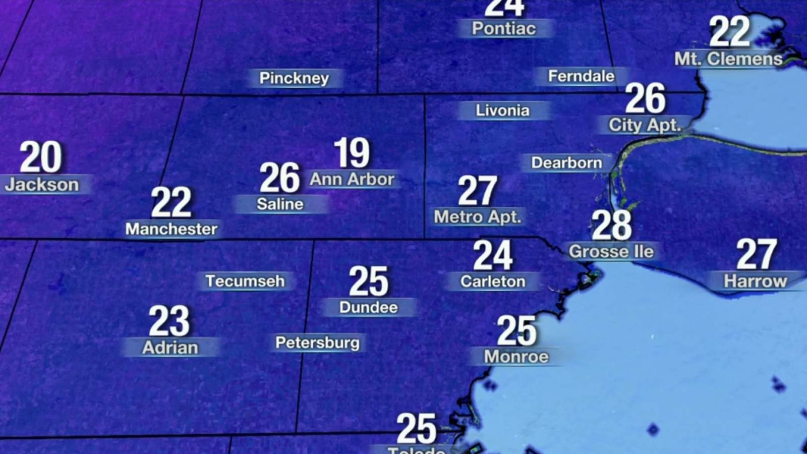Metro Detroit weather: Cold with clouds Saturday night