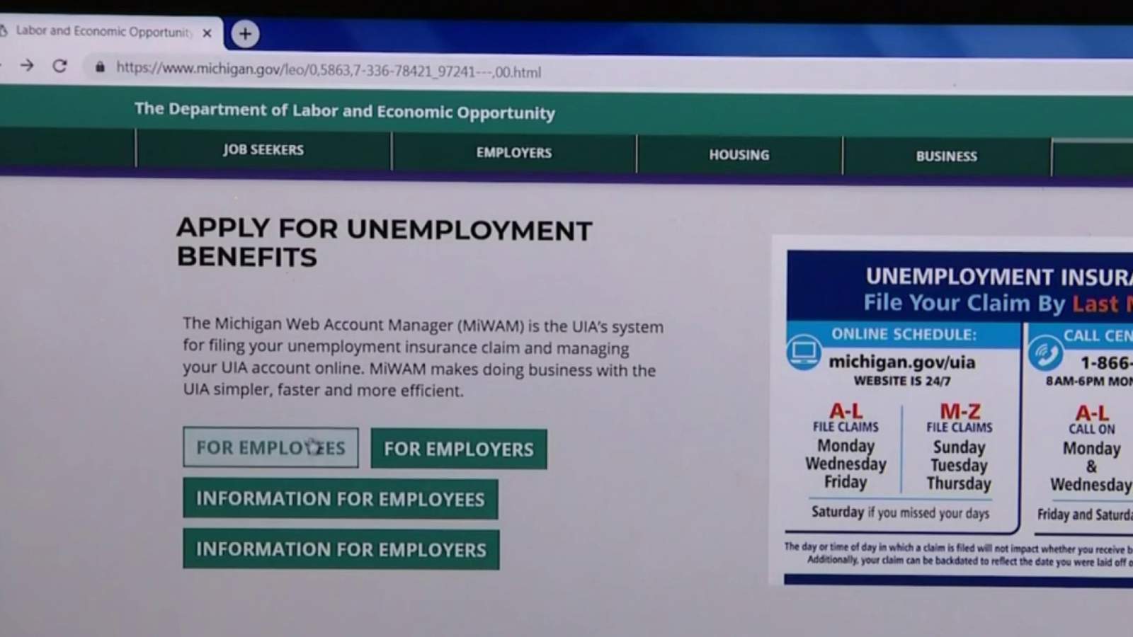Michiganders could lose unemployment benefits if no action is taken in next few days, Whitmer says