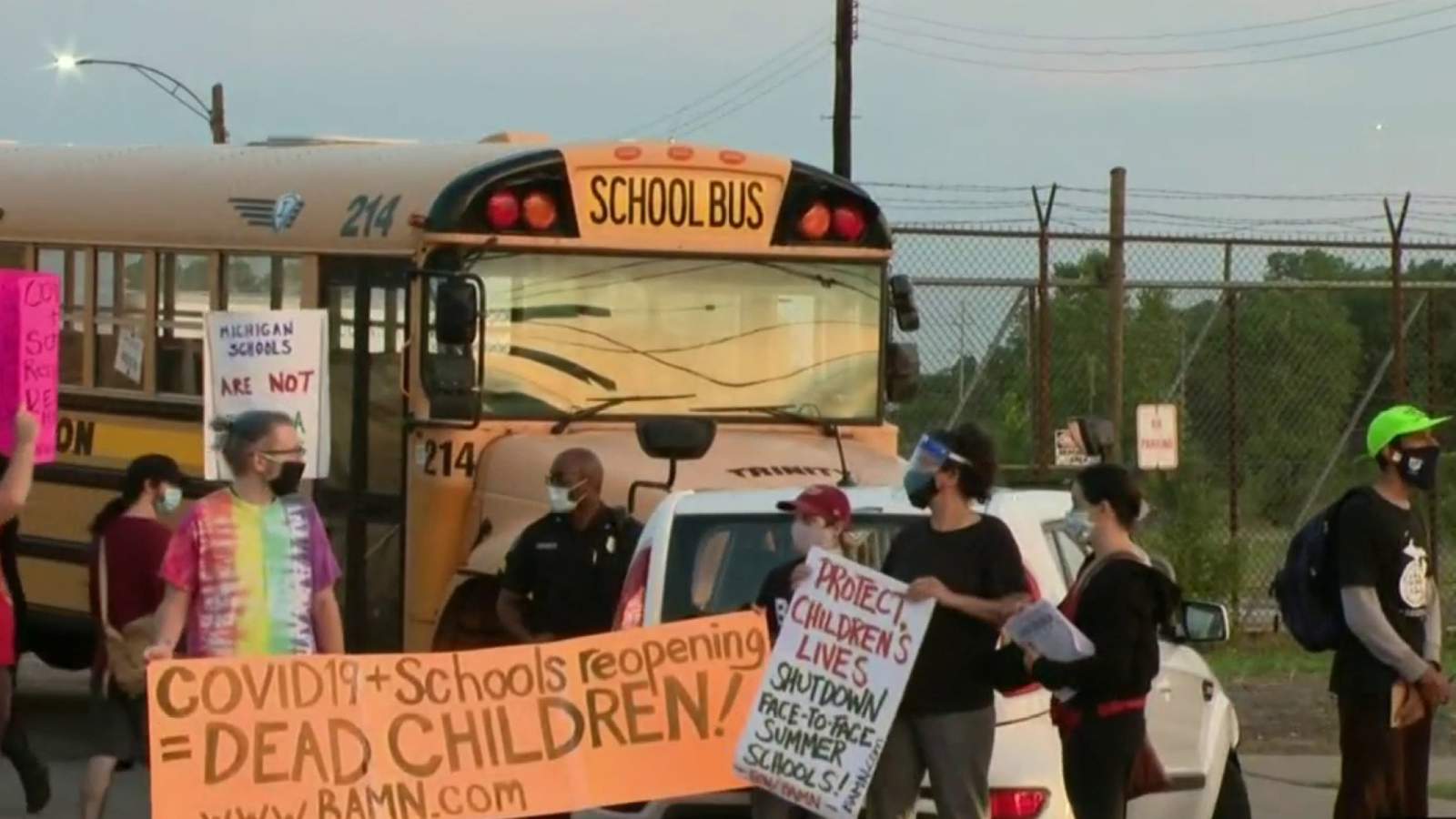 Protest over Detroit summer school continues for 3rd day