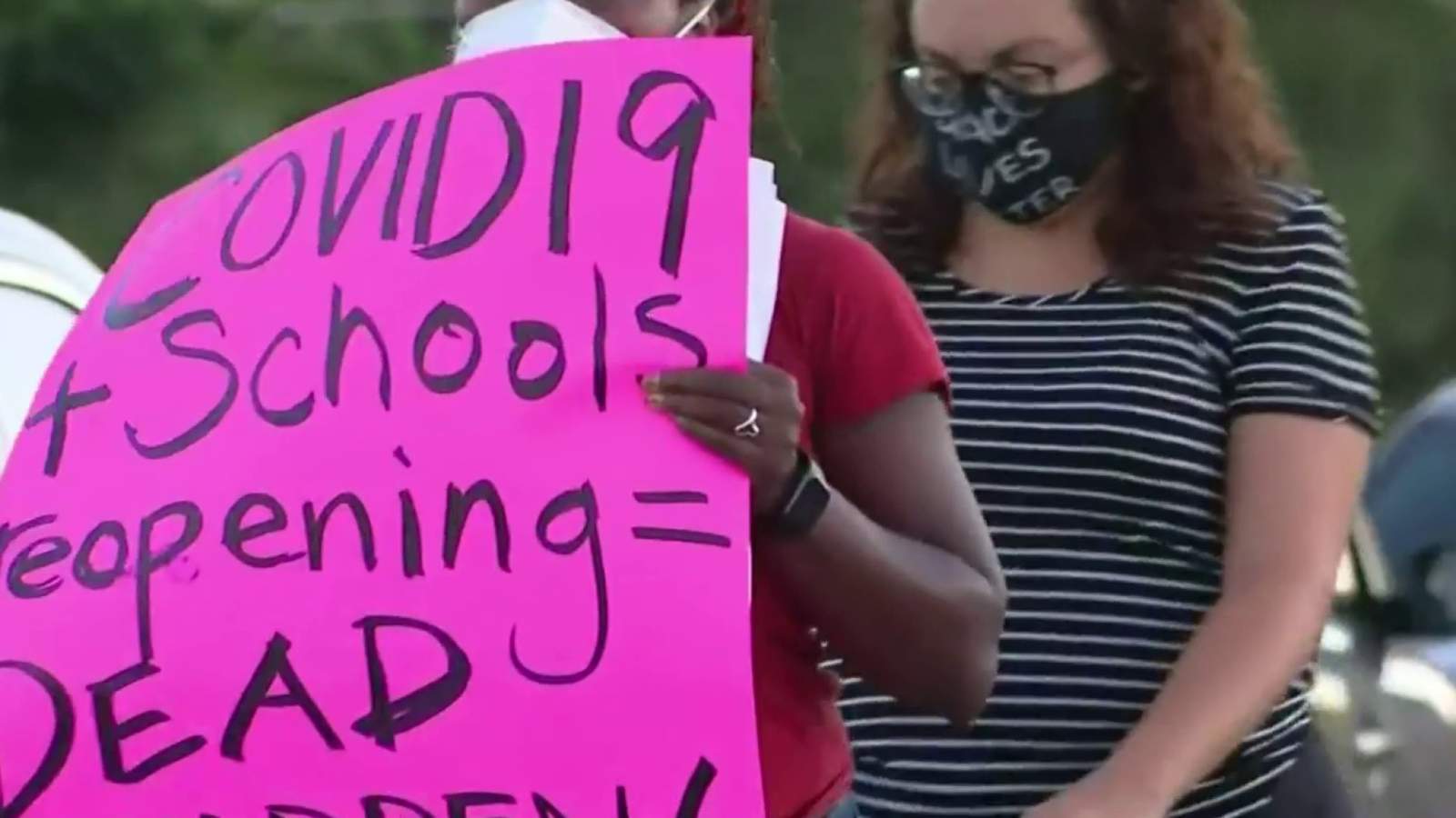 Protesters block Detroit schools bus garage for 2nd day of in-person summer classes