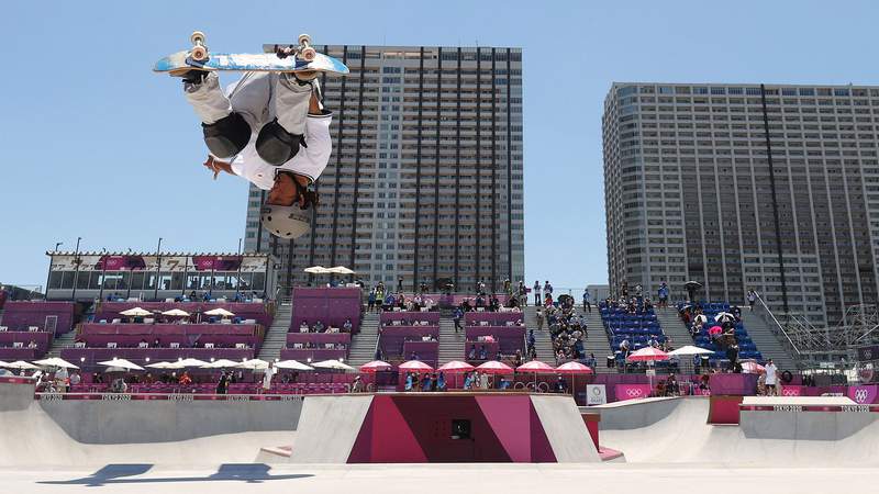 Olympic snowboarding medalist Ayumu Hirano competes in skateboarding at Tokyo Olympics