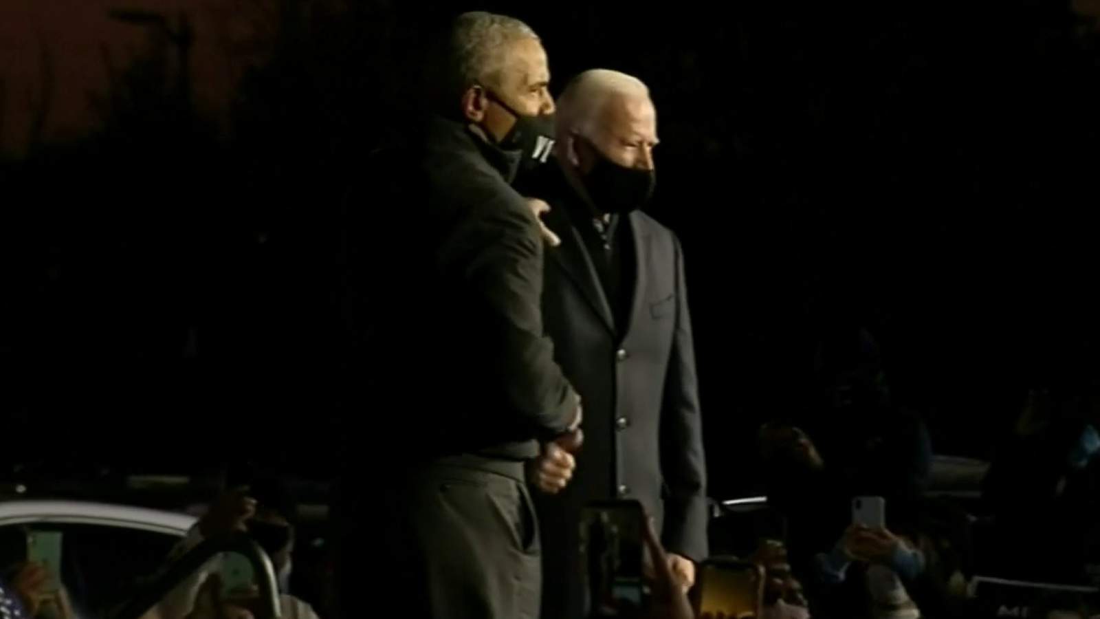 Joe Biden, former President Obama hold drive-in rally on Belle Isle