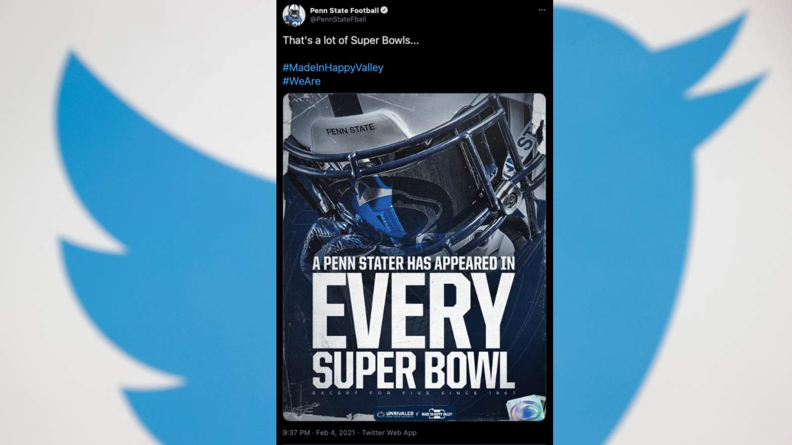 Internet comes together to mock Penn State football for hilariously bad Super Bowl graphic
