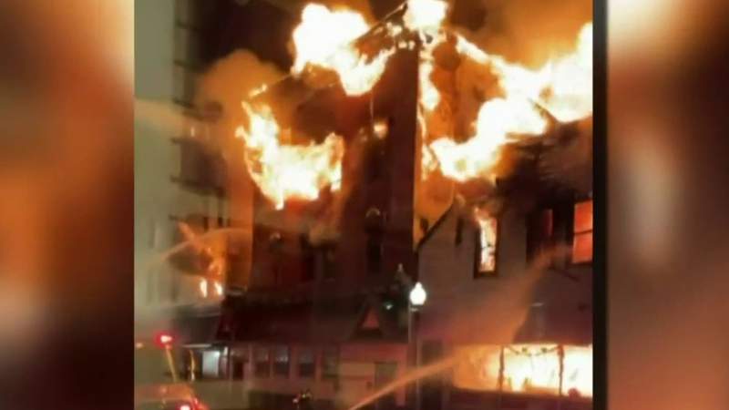 Portion of block in historic UP downtown area destroyed by fire