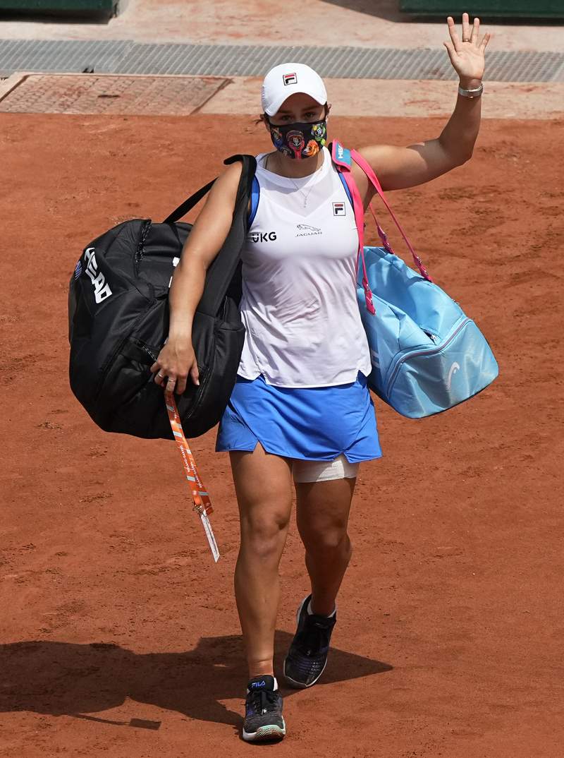 French Open: No. 1 Barty retires, Djokovic & Federer advance