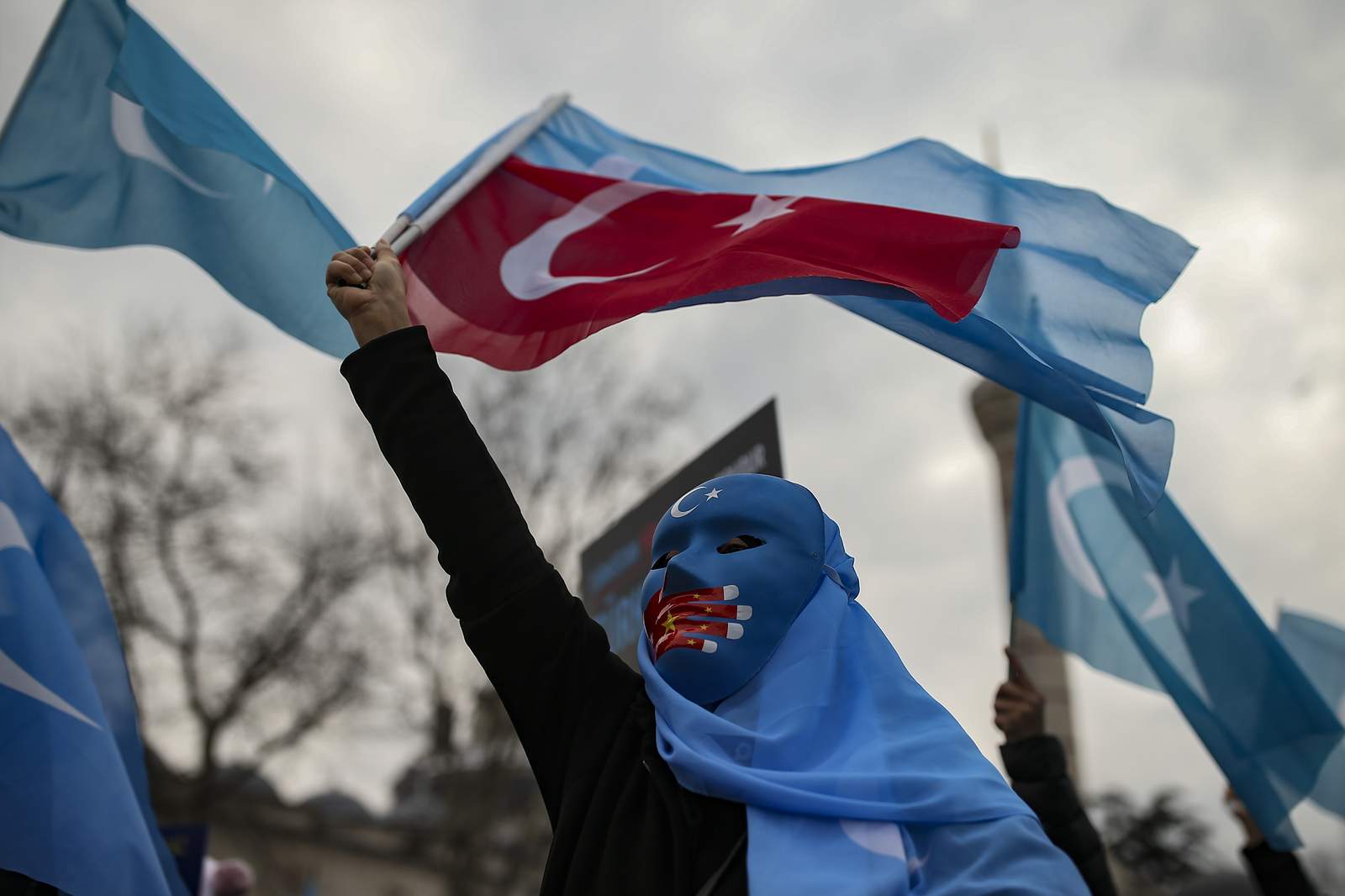 Uyghurs in Turkey protest Chinese foreign minister's visit