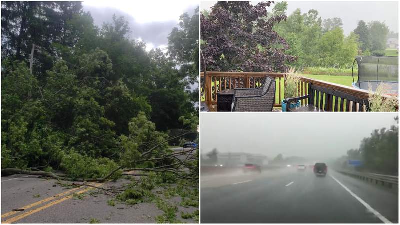 Pictures, videos show severe weather striking Metro Detroit again on Tuesday