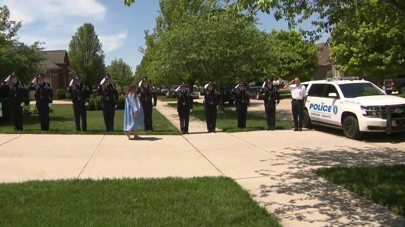 Sterling Heights police tribute high school graduate whose father was killed in line of duty