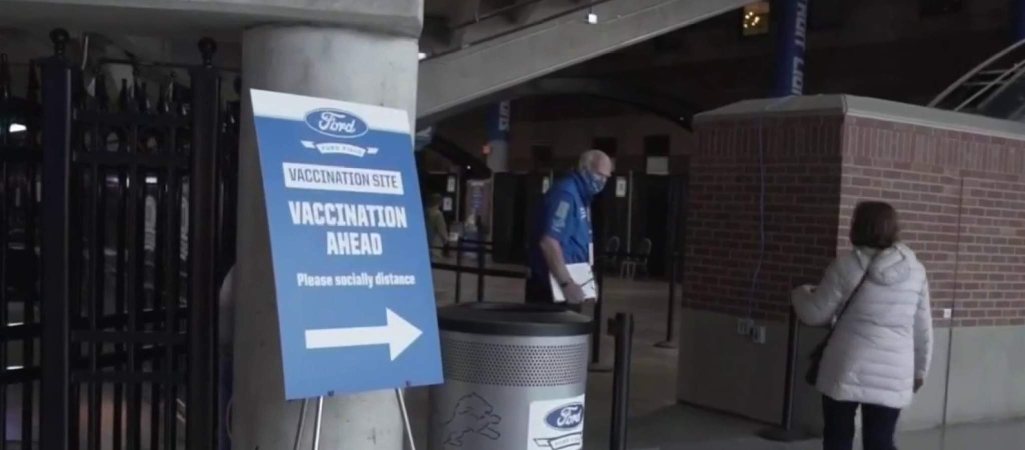 Ford Field COVID mass vaccination site prepared to open to thousands