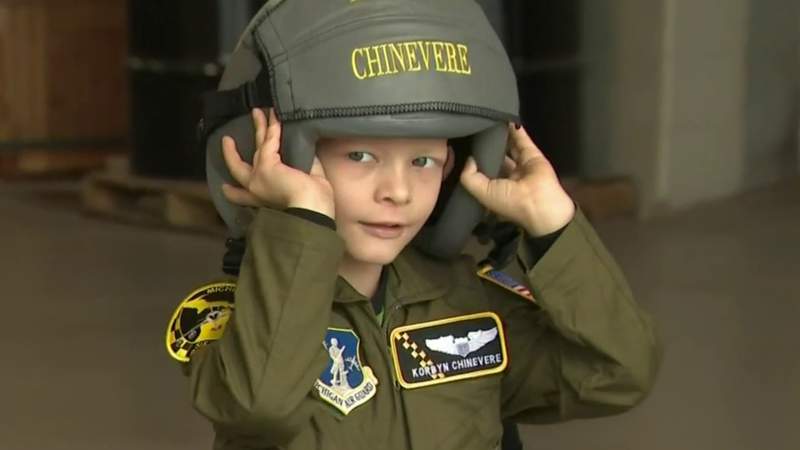 6-year-old battling bone cancer gets his wish to be National Guard pilot