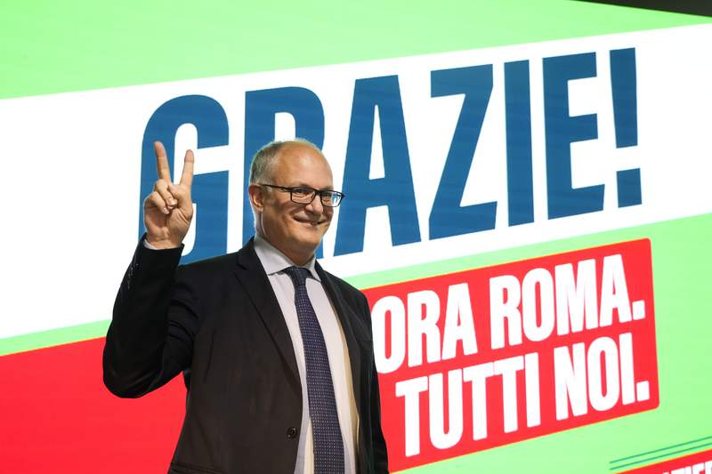Center-left candidate claims victory in Rome's mayoral vote