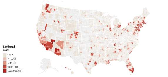 Interactive Map Covid 19 Cases Deaths By United States Counties