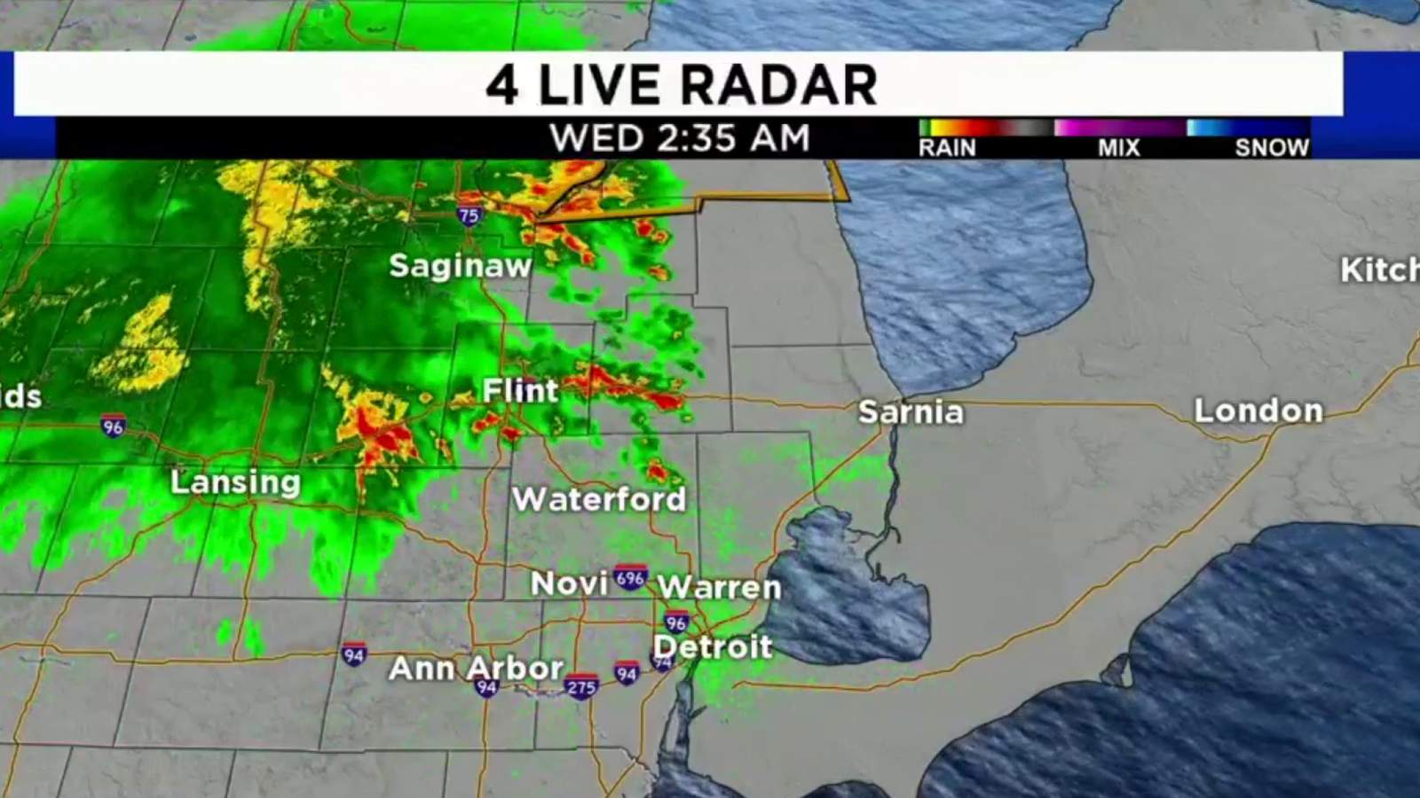 Severe weather moves through parts of Michigan overnight