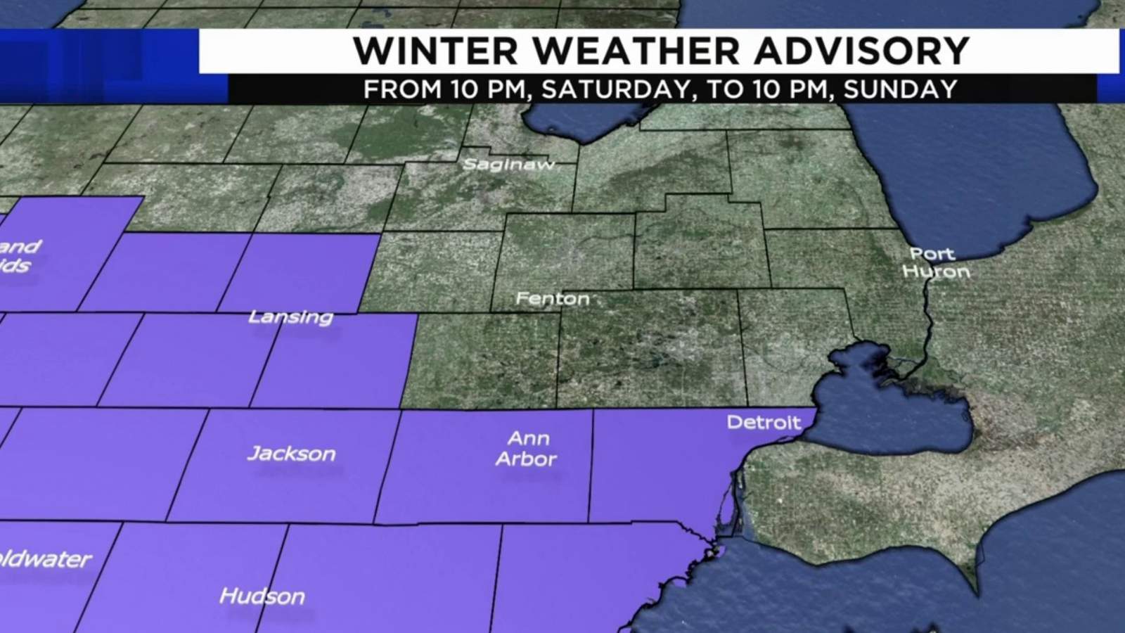 Winter weather advisory issued for Metro Detroit until 10 p.m. Sunday