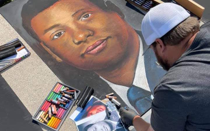Chalk artists gather to complete 40 (incredible!) portraits of the passengers and crew members of Flight 93