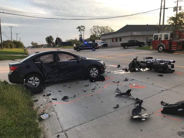Chesterfield resident in critical condition after car turns left in front of motorcycle, causing crash