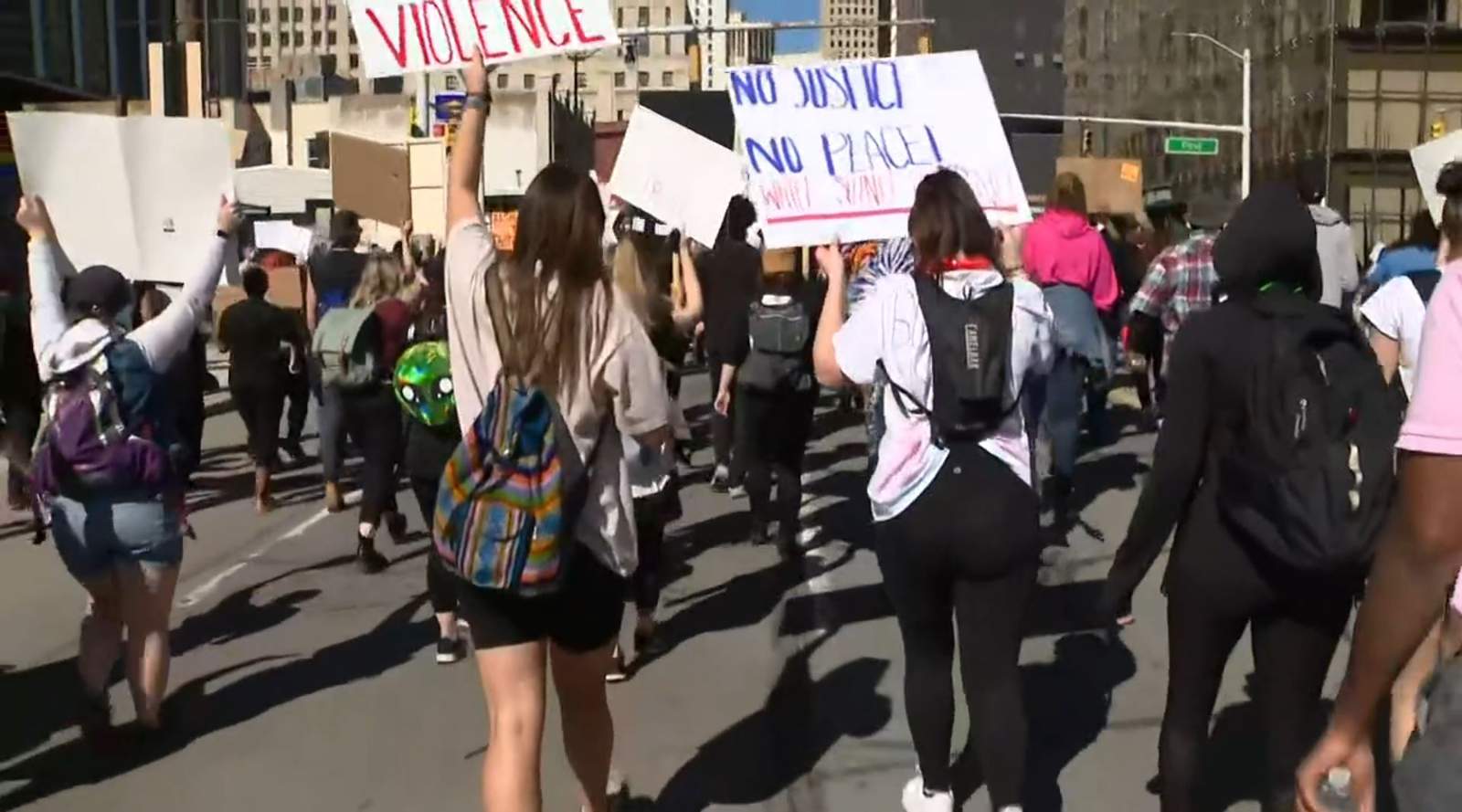 Watch: Demonstrators crowd Detroit for third day of protests