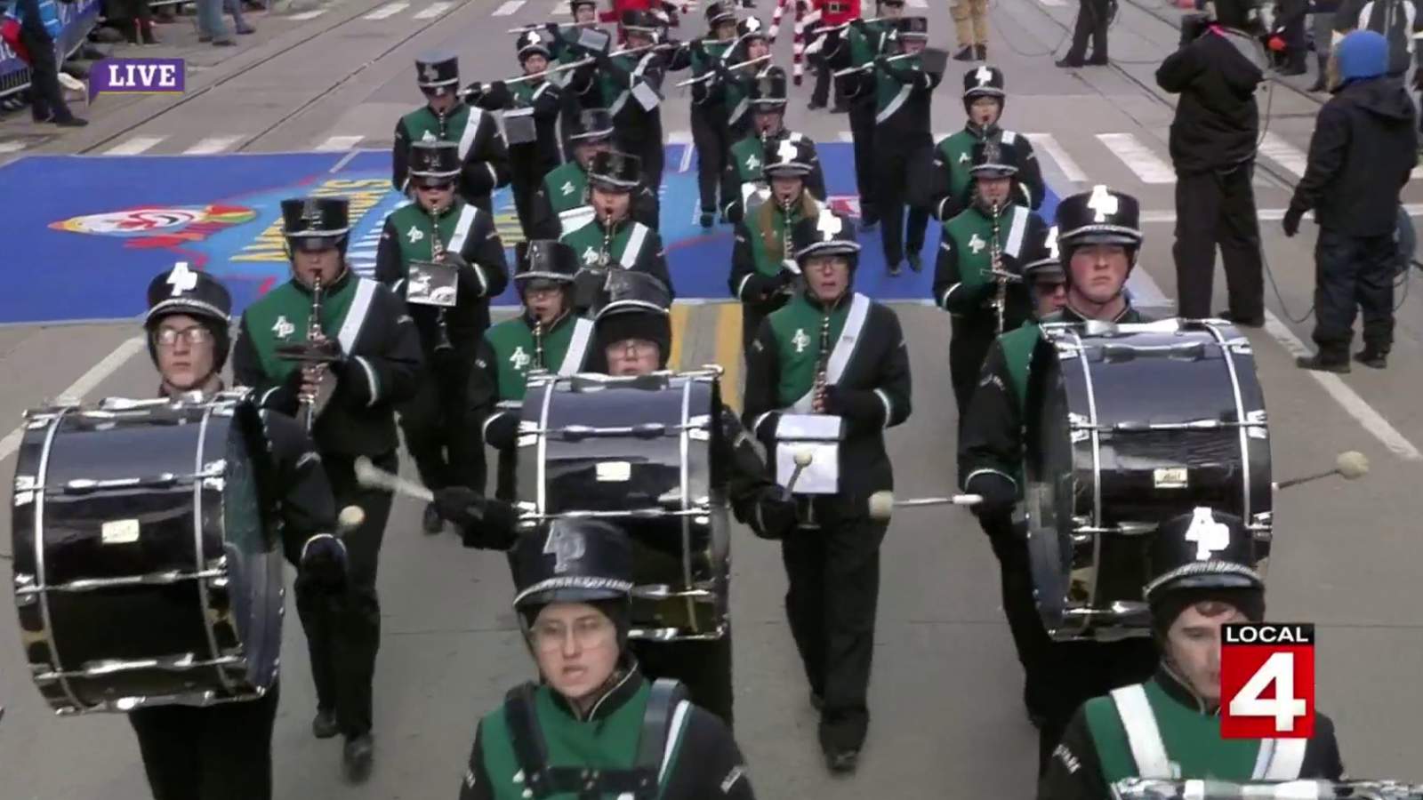 Allen Park Marching Band performs at 2019 America's Thanksgiving Parade in Detroit