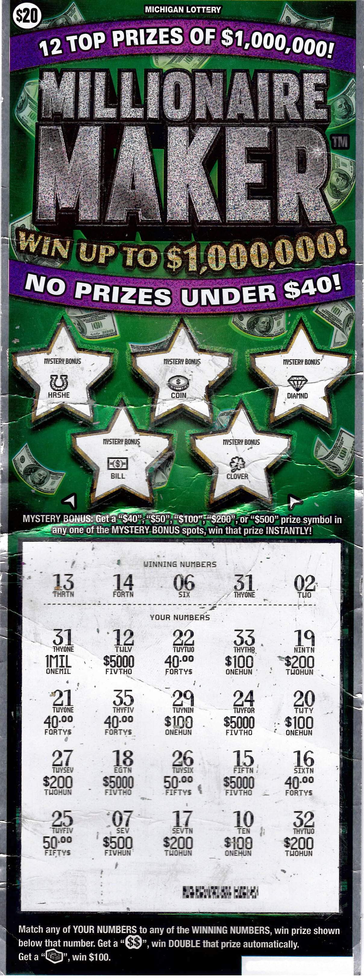 Michigan Lottery: 19-year-old man wins $1M on scratch off ticket